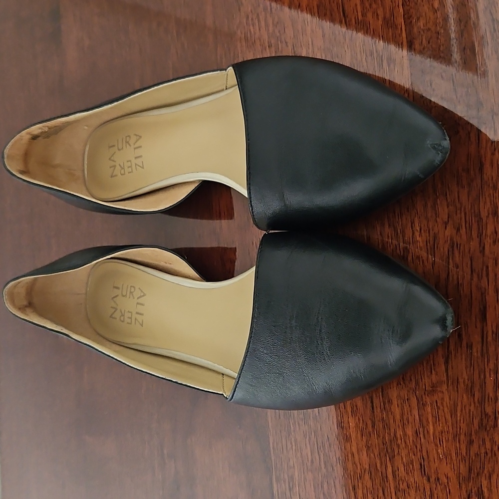 Naturalizer Womens Samantha Comfortable Pointed Toe D'Orsay Ballet Flat 8M BLACK